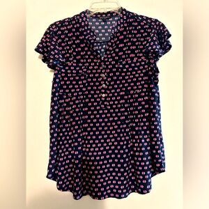 Petite large top very dark navy top